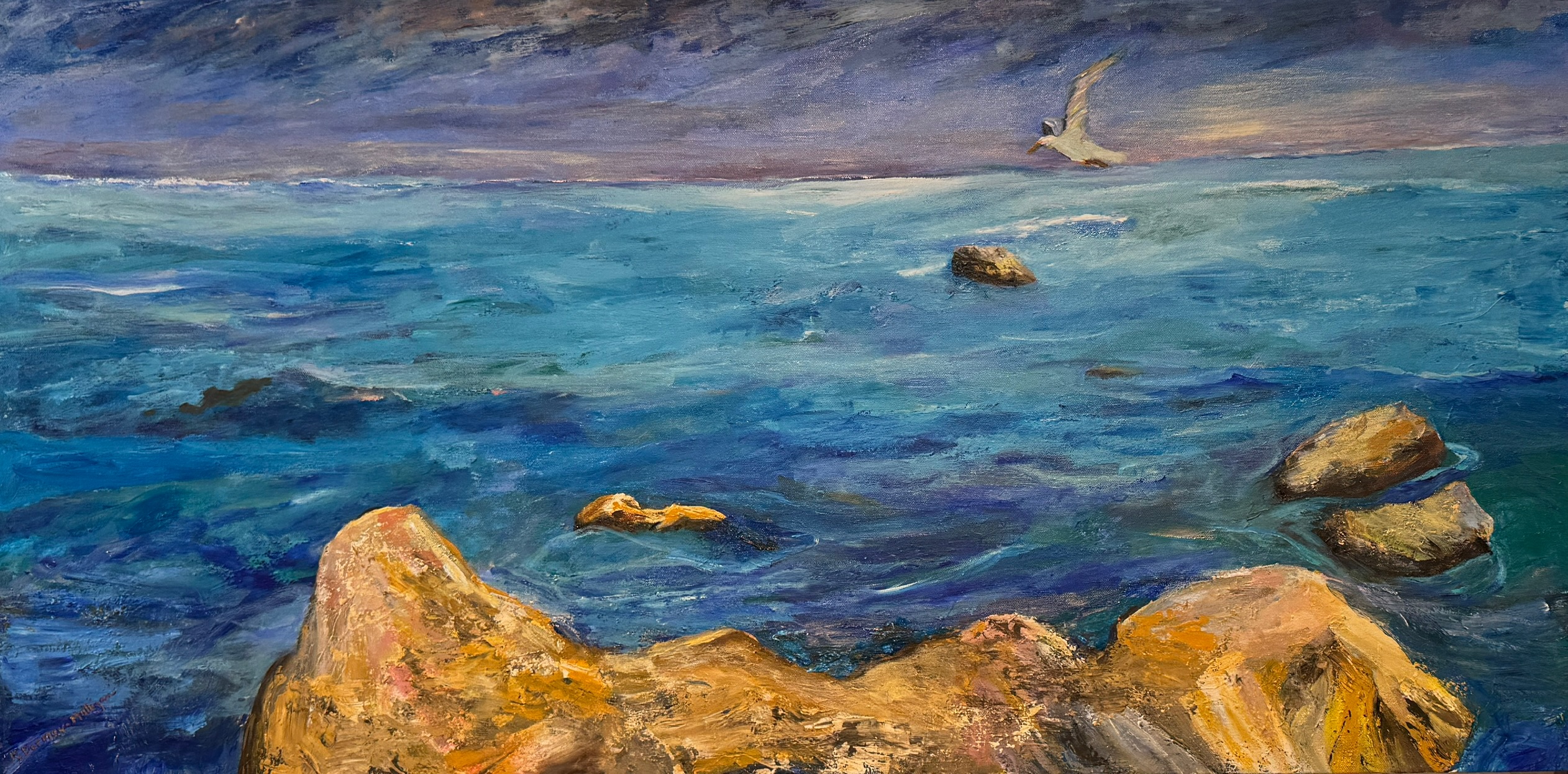Seascape with gull