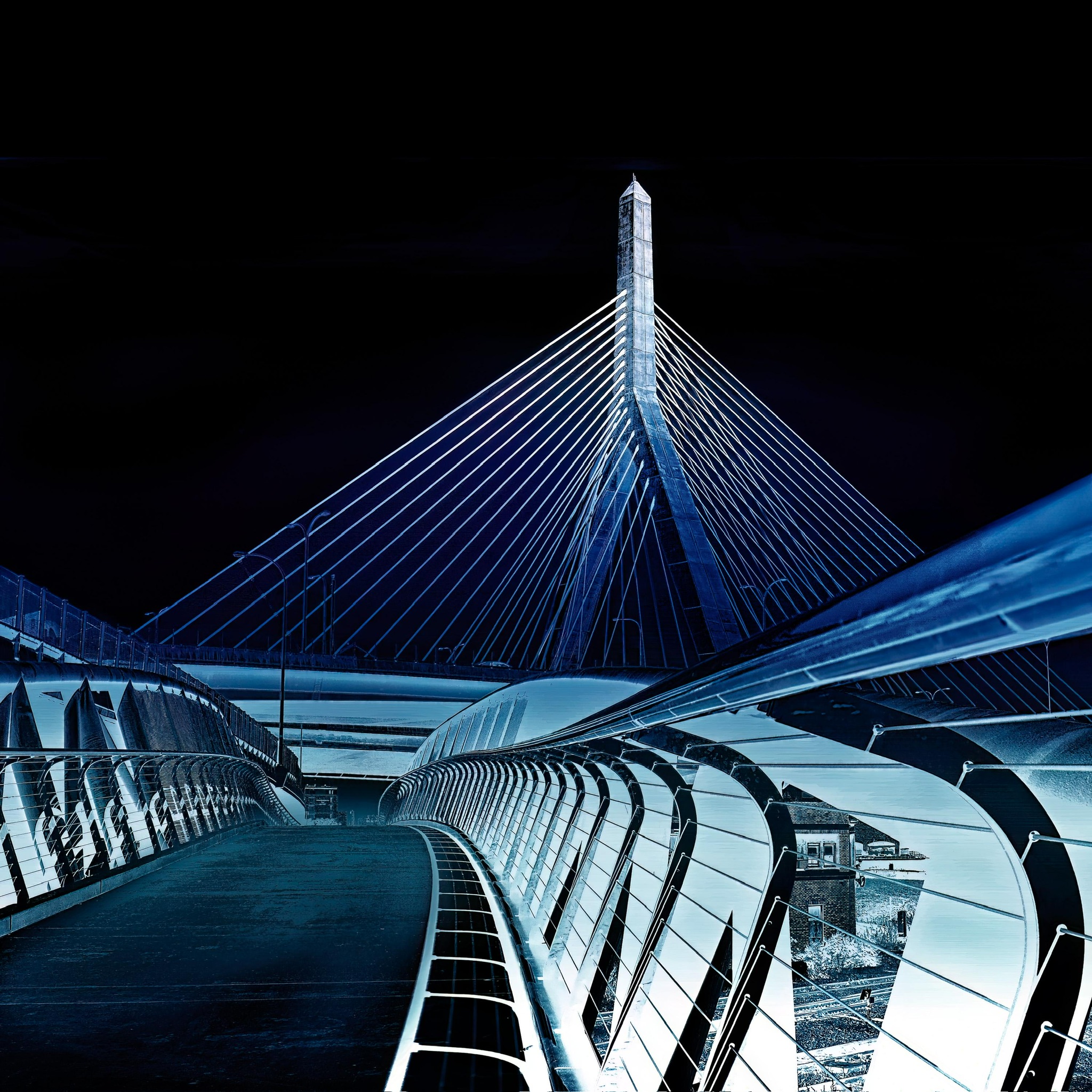 Zakim Bridge at night